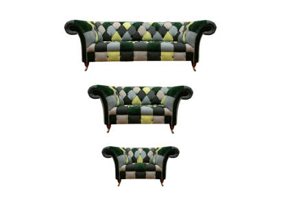 Sala de estar Chesterfield moderna Juego de muebles tapizados Sofá conjunto de 3 piezas 3+2+1