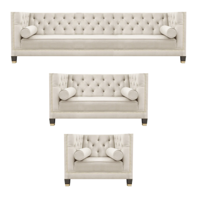 Conjunto de sala de estar de lujo de diseño de funda de tela de diseñador sofá nuevo