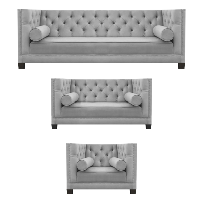 Conjunto de sala de estar de lujo tapizado textil sofá conjunto de 3 piezas moderno diseñador 4+2+1