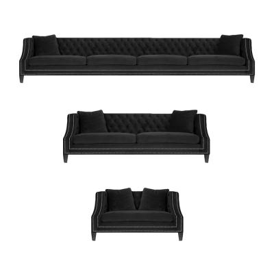 Chesterfield Negro Conjunto de sofás Sofá Sofás Sala de estar Sillón Nuevo Juego
