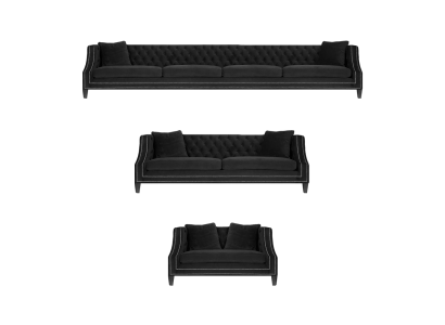 Chesterfield Negro Conjunto de sofás Sofá Sofás Sala de estar Sillón Nuevo Juego