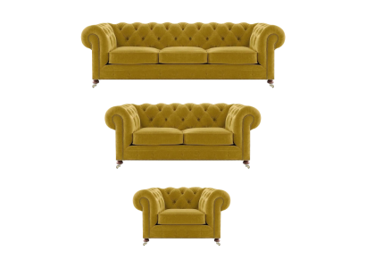 Diseñador 2x Sofás para la sala de estar Sillón Chesterfield Set de lujo Chesterfield