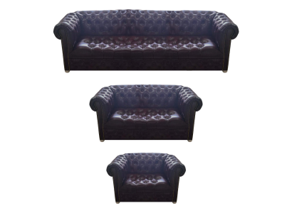 Juego de sofás completo nuevo de cuero 3 piezas muebles tapizados de lujo para sala de estar.