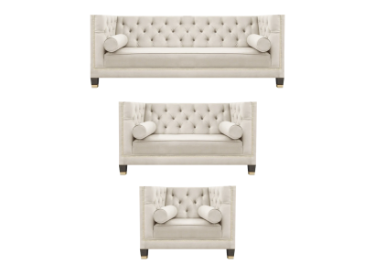 Conjunto de sofás de tela de lujo para la sala de estar, 3+2+1, Chesterfield.