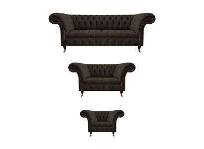 Lujo Juego de muebles tapizados de diseñador completo, conjunto de sofás de 3 piezas.