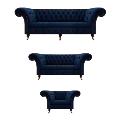 Sala de estar Completa Muebles 3 piezas Sofás Sofá Lujo Sillón Textil Equipamiento