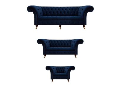 Sala de estar Completa Muebles 3 piezas Sofás Sofá Lujo Sillón Textil Equipamiento