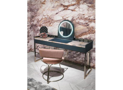 Muebles de dormitorio, tocador, silla de maquillaje de diseñador, muebles de lujo de madera.