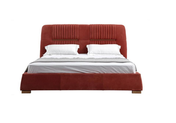 Diseño Cama doble roja Estructuras de cama Camas Camas de madera Textiles Dormitorio Cama