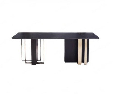 Mesa de comedor de diseñador negro Muebles de comedor Mesa de lujo de madera 240x100