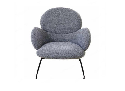 Sillón silla de terciopelo gris para salón comedor habitación de estar.