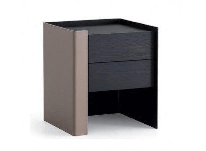 Mesita de noche negra, diseño de consola de noche, dormitorio, muebles de madera nuevos.