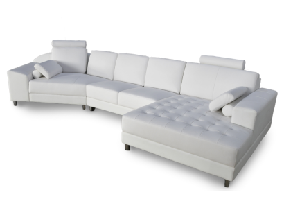 Sofá esquinero de lujo en forma de L blanco, muebles tapizados de asiento de sala de estar, sofá de esquina nuevo.
