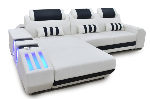 Sofá esquinero, conjunto de sofá en forma de L con acolchado asiento conjunto de sala de estar.