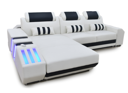 Sofá esquinero, conjunto de sofá en forma de L con acolchado asiento conjunto de sala de estar.