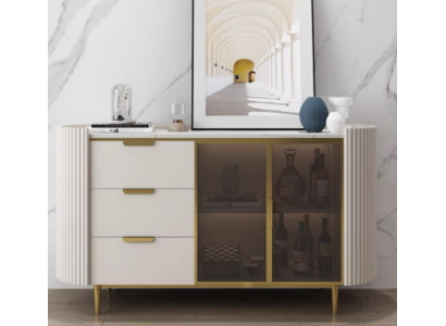 Diseñador cómoda aparador armario sala de estar estante acero inoxidable tablero de lujo