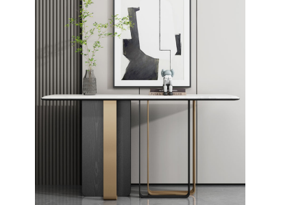 Mesa de consola de madera diseñada, mesa de consola moderna de salón.