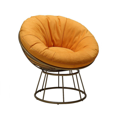 Sillón Club Lounge Diseñador Tapizado Relajante Individual Naranja