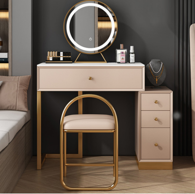 Mesa de maquillaje de diseñador para dormitorio, mesa consola espejo de lujo nueva.