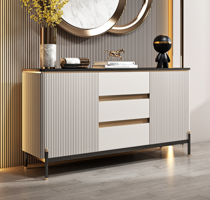 Cómoda blanca, aparador de madera, armario, muebles, mobiliario, lujo, nuevo.
