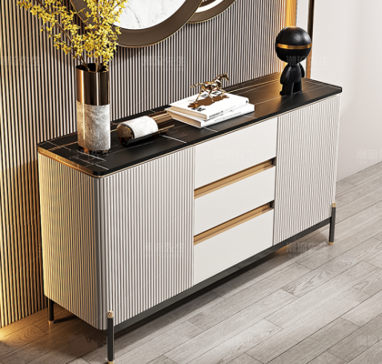 Cómoda blanca, aparador de madera, armario, muebles, mobiliario, lujo, nuevo.