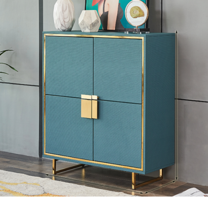 Mueble auxiliar moderno azul para sala de estar, cómoda de lujo con estanterías, mobiliario nuevo.