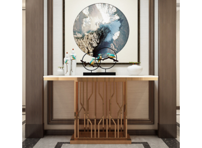 Diseñador de lujo Mesa consola Consolas Acero inoxidable Diseño Dorado Moderno Nuevo