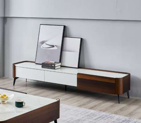 Soporte de TV RTV Lowboard Blanco Mesa de Madera Moderna Aparador de Sala de Estar