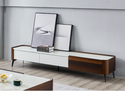 Soporte de TV RTV Lowboard Blanco Mesa de Madera Moderna Aparador de Sala de Estar