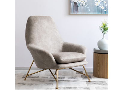 Sillón Diseño Lujo Tela Tapizado Conjunto Sala de Estar Gris Mobiliario