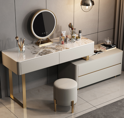 Tocador de maquillaje Consola Muebles de dormitorio Diseño Lujo Mesa consola