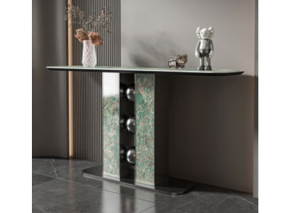 Mesa consola de lujo moderna, diseño de madera gris para sala de estar, muebles nuevos.