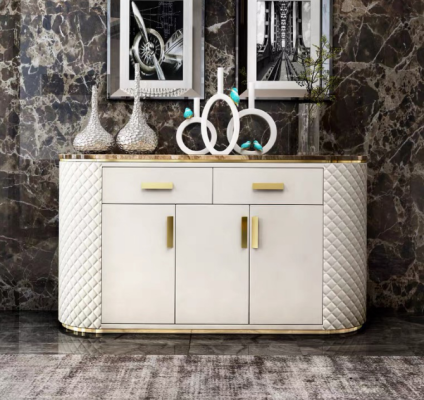 Cómoda de diseño de madera armario lujo aparador bajo aparador blanco nuevo
