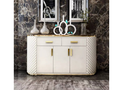 Cómoda de diseño de madera armario lujo aparador bajo aparador blanco nuevo