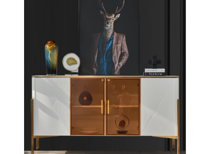 Cómoda Estantes Diseño Sala de estar Muebles Madera Nuevo Aparador Armario
