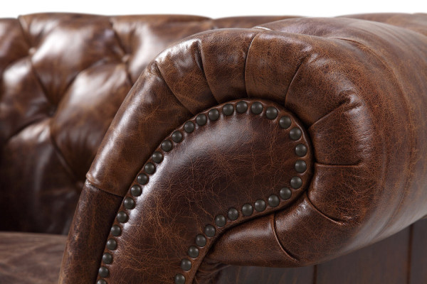 Sofá Chesterfield sofá tapizado de 1 plaza sillón sofás diseño tapizado cuero nuevo