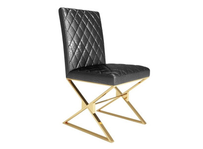 Juego de sillas de diseñador Grupo de 4 sillas Juego de sala de comedor Tapizado en cuero