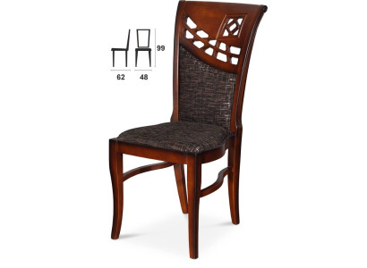 Silla de madera real, asiento de tela, sillas HECHAS EN LA UE. Sillón de comedor u oficina.