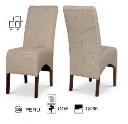 Silla de comedor Peru - Tela / Madera