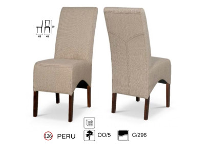 Silla de comedor Peru - Tela / Madera