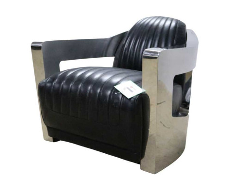 Sillón de cuero Aviator Club Art Deco Sillón de cóctel Sillón de televisión nuevo