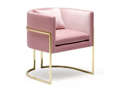 Silla de diseño de metal, tapizado Lounge Club asiento relajante de lujo, habitación de espera nueva.