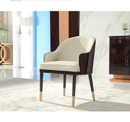 Silla 1x Comedor Asiento Acolchado Silla Sala de estar Lounge Club Cuero Textil Asiento Sillón