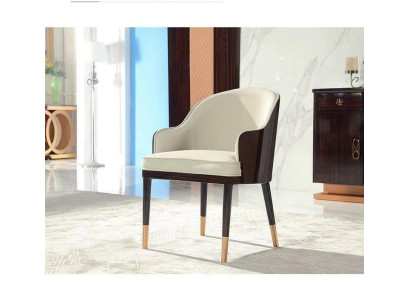 Silla 1x Comedor Asiento Acolchado Silla Sala de estar Lounge Club Cuero Textil Asiento Sillón
