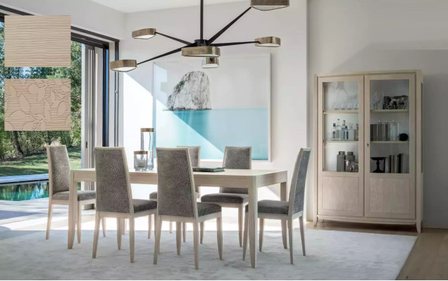 Silla Grupo Conjunto Mesa 6 sillas Comedor Diseño Madera Conjunto de comedor de 7 piezas