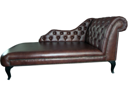 Chaise longue Liege Chesterfield sofá de cuero acolchado Reláx Chaiselounge
