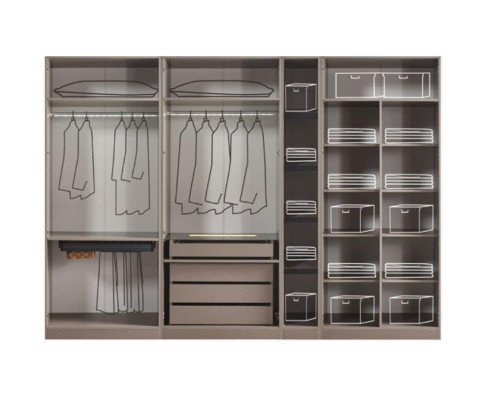 Moderno muebles armario del dormitorio de lujo gris armario armarios