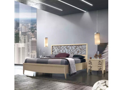 Cama 2x Mesita de noche Dormitorio Diseño 3 piezas Set completo Nuevo beige
