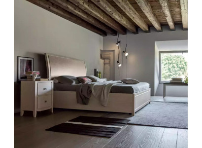 Cama 2x Mesitas de noche Lujo Juego completo de dormitorio Muebles gris de 3 piezas.