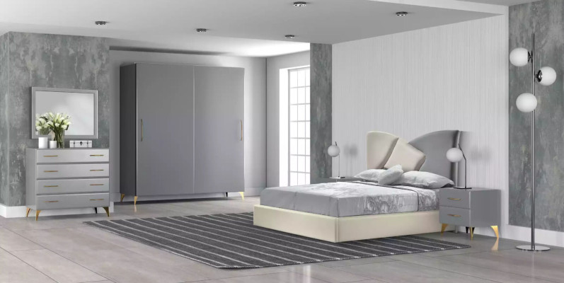 Cama Cama doble Dormitorio Muebles Camas Estilo italiano Mobiliario